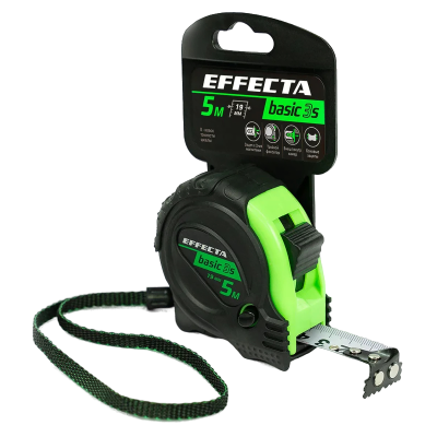 Рулетка с магнитом Effecta Basic, 3 стопа, 5 м х 19 мм
