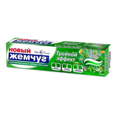 Зубная паста Новый Жемчуг, Тройной эффект, 100 мл купить в отделе магазина Экономстрой