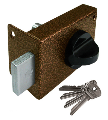 Замок накладной цилиндровый ЗН1 медь 31643 купить в отделе магазина Экономстрой