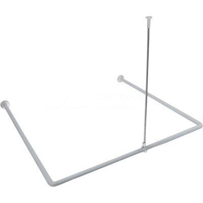 Карниз для ванны универсальный с потолочным креплением Fora 390KUWH, алюминиевый, белый