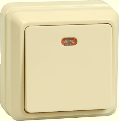 Выключатель 1 клавишный с индикацией 10А о/у кремовый ВС20-1-1-ОКм ОКТАВА купить в отделе магазина Экономстрой