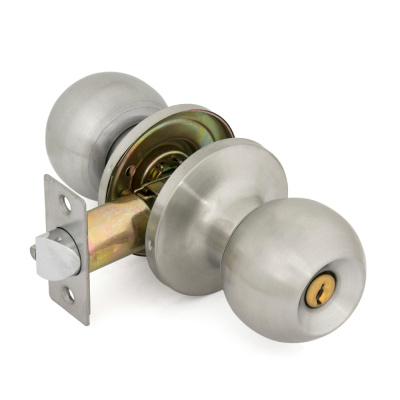 Ручка защелка Фабрика замков, 6072 SN, ET, с замком, матовый никель купить в отделе магазина Экономстрой