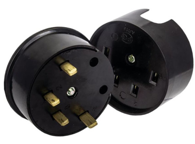 Разъем РШ-ВШ 32А 380В 3P+PE карболитовый черный EKF Simple AS-380-O-04 купить в отделе магазина Экономстрой