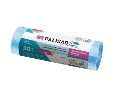 Мешки для мусора 30 л х 30 шт ПВД 5 мкм голубые Home Palisad