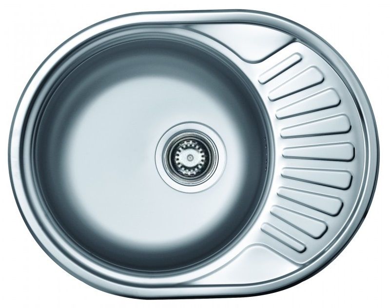 картинка Мойка врезная, нержавеющая сталь чаша справа 450х570х170 мм 0,6 мм выпуск 3 1/2" КРОМРУС 410 ЕС-457 от магазина Экономстрой