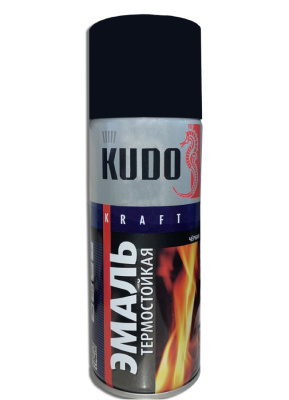 Эмаль аэрозольная термостойкая Kudo KU-5002, черная, 520 мл купить в отделе магазина Экономстрой