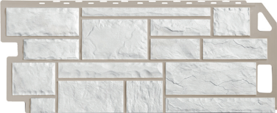 Фасадная панель FineBer Камень 1137х470 мм (0,46 м2) белый