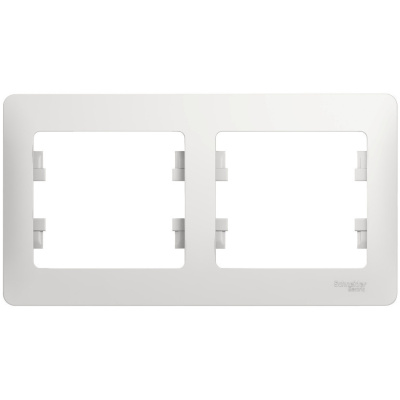 Рамка Schneider Electric, Glossa, 2 поста, белая купить в отделе магазина Экономстрой