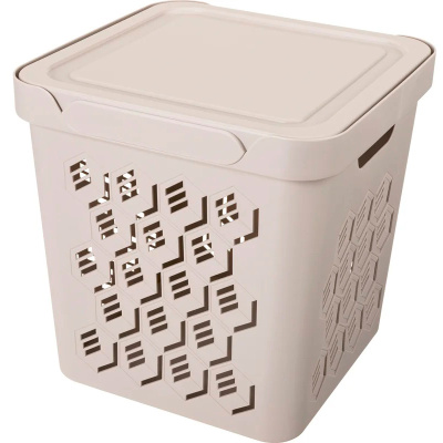 Ящик с крышкой универсальный Deluxe, 18 л, светло-бежевый купить в отделе магазина Экономстрой