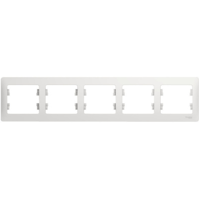 Рамка Schneider Electric, Glossa, 5 постов, белый