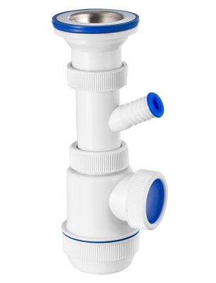 Сифон для умывальника МИНИ Элит с отводом для стиральной и посудомоечной машины 1 1/2"х40 мм 30980674 купить в отделе магазина Экономстрой