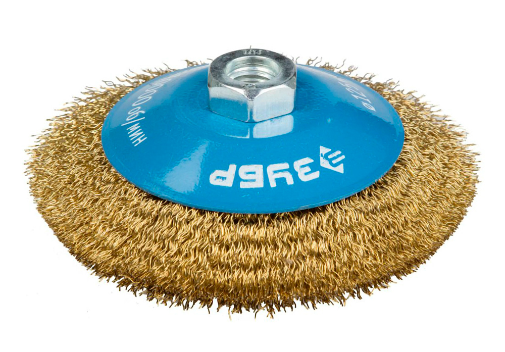 Щетка коническая для УШМ (125 мм; М14), стальная проволока, Зубр 35267-125_z01 купить в отделе Щетки-насадки для шлифовальных машин магазина Экономстрой