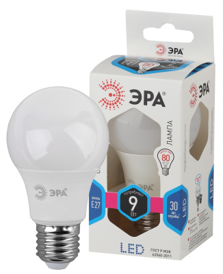 Лампа светодиодная Эра LED ЛОН smd A60-9W-840-E27 720lm 4000К, Б0032247 купить в отделе магазина Экономстрой