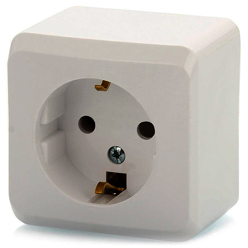 Розетка 1 местная с заземлением открытой установки 16А 250В Белая Этюд Schneider Electric купить в отделе Розетки электрические магазина Экономстрой