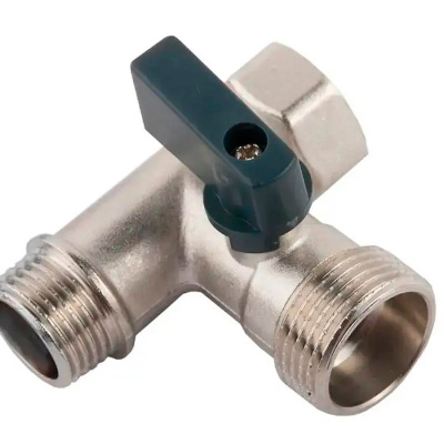 Кран шаровой трехпроходной для бытовой техники, ручка флажок, ВР - НР - НР, MPF (MasterProf) ИС.081197, 1/2"х3/4"х1/2" купить в отделе магазина Экономстрой