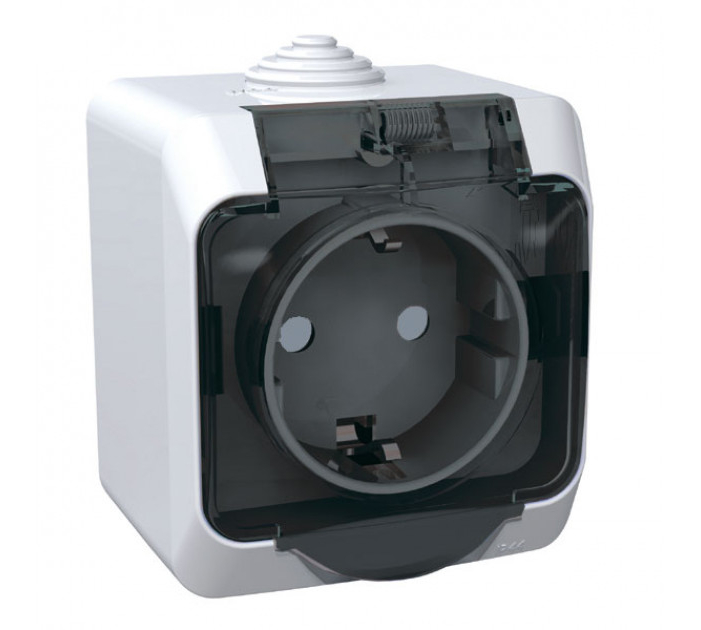 Розетка 1 местная, с заземлением, открытой установки, с крышкой 16А 250В Белая IP44 Этюд Schneider Electric (PA16-044B) купить в отделе Розетки электрические магазина Экономстрой