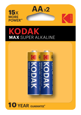 Батарейка щелочная Kodak Max Super Alkaline LR6-2BL / АА, 1,5V (2 шт)