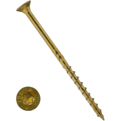 Саморез конструкционный потайной Torx по дереву, желтый цинк, 5х80 мм (8 шт) купить в отделе магазина Экономстрой