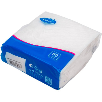 Салфетки бумажные Лилия, 50 шт, 1 слой, белые, 24х24 см купить в отделе магазина Экономстрой