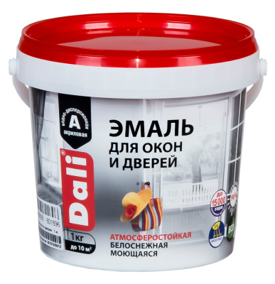 Эмаль акриловая для окон и дверей Dali, 0,9 л купить в отделе магазина Экономстрой