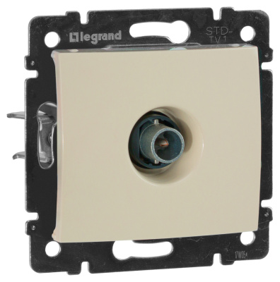 Розетка TV простая, подключение "звезда", затухание 1,5 дБ, штекер 4-2400 МГц слоновая кость, VALENA (индивидульная упаковка) (695618) купить в отделе магазина Экономстрой