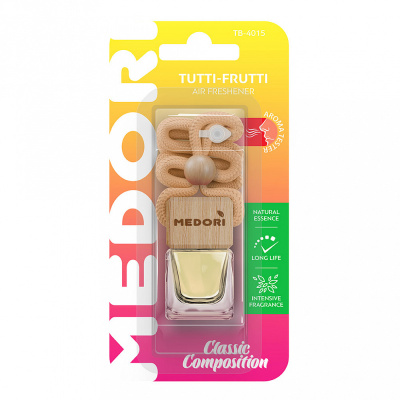 Ароматизатор автомобильный подвесной "Бутылочка" Medori, с пробником аромата, тутти фрутти купить в отделе магазина Экономстрой