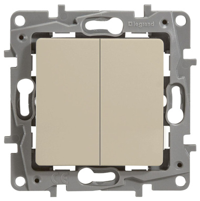 Выключатель 2-х клавишный, слоновая кость Etika (672302) купить в отделе магазина Экономстрой