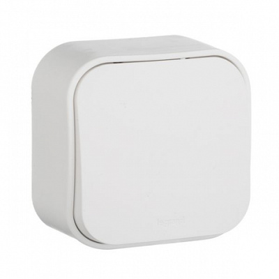 Переключатель 1 клавишный 10A белый QUTEO