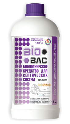 Биологическое средство для септических систем, 1 л BIOBAC BB-S180 купить в отделе магазина Экономстрой