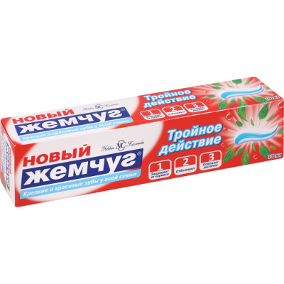 Зубная паста Новый Жемчуг Тройное действие, 100 мл купить в отделе магазина Экономстрой