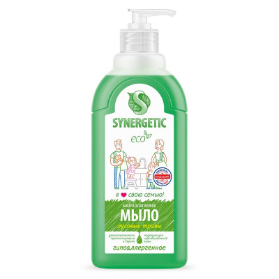 Мыло жидкое биоразлагаемое для мытья рук и тела Synergetic, Луговые травы, 0,5 л купить в отделе магазина Экономстрой