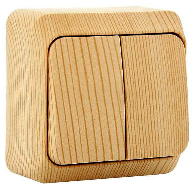 Выключатель 2-х клавишный, открытой установки, с подсветкой, Cосна Этюд, Schneider Electric (BA10-006D) купить в отделе Выключатели, переключатели магазина Экономстрой