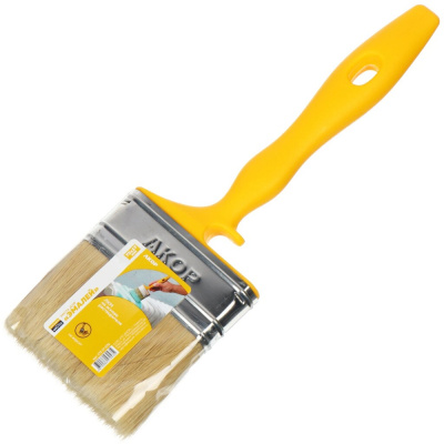 Кисть плоская Акор Эмали Мастер, натуральная щетина, 75х17 мм купить в отделе магазина Экономстрой