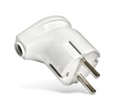 Вилка UNIVersal белая угловая с заземлением A105 16А купить в отделе магазина Экономстрой