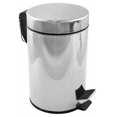 Ведро для мусора Fora с педалью, хром, 5 л купить в отделе магазина Экономстрой