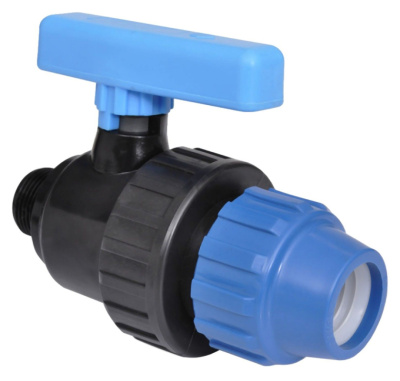 Кран шаровой компрессионный ПНД с наружной резьбой, 32х1" купить в отделе магазина Экономстрой