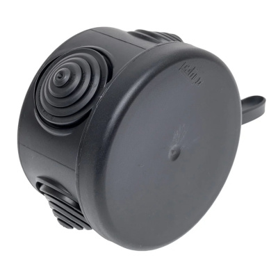 Коробка распаячная для открытой проводки RUVinil (IP55) 67010МЧ, 4 ввода, черная, 60х40 мм