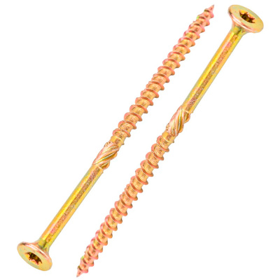 Саморез конструкционный потайной Torx по дереву, желтый цинк, 6х140 мм (5 шт) купить в отделе магазина Экономстрой