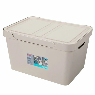 Ящик с крышкой универсальный Luxe, 18 л, Светло-бежевый купить в отделе магазина Экономстрой