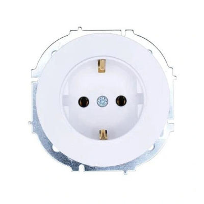 Розетка 1-местная с заземлением Lezard Osen, белая, 743-0288-122B купить в отделе магазина Экономстрой