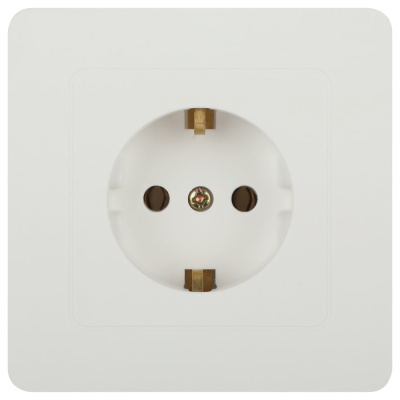 Розетка Intro, Style, с заземлением, 2P+E, Schuko, 16А-250В, СУ, белый купить в отделе магазина Экономстрой