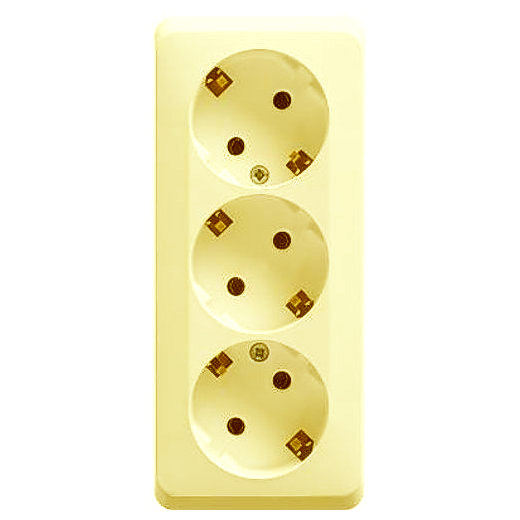 Розетка 3-х местная, с заземлением, открытой установки 16А 250В Крем Этюд Schneider Electric (PA16-011K) купить в отделе Розетки электрические магазина Экономстрой