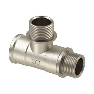 Тройник латунь, внутренняя-наружняя-наружняя резьба, RTP (РосТурПласт) 42249, G 3/4" купить в отделе магазина Экономстрой