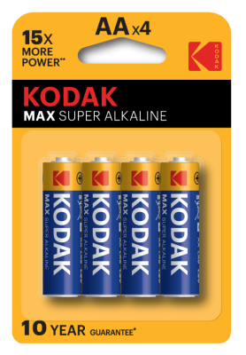 Батарейка щелочная Kodak Max Super Alkaline LR6-4BL / АА, 1,5V (4 шт) купить в отделе магазина Экономстрой