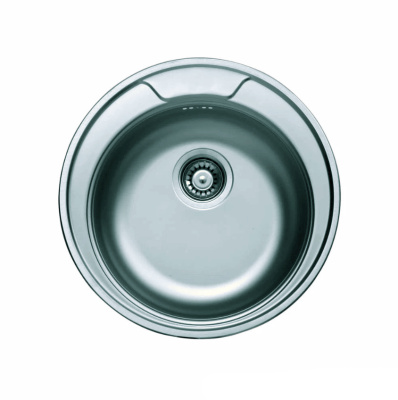 Мойка врезная, нержавеющая сталь круглая 490х490х165 мм 0,6 мм выпуск 3 1/2" КРОМРУС 410 ЕС-445 купить в отделе магазина Экономстрой