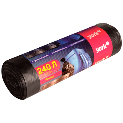 Мешки для мусора 240 л/10 шт 85х125 см "YORK" 902230 купить в отделе магазина Экономстрой