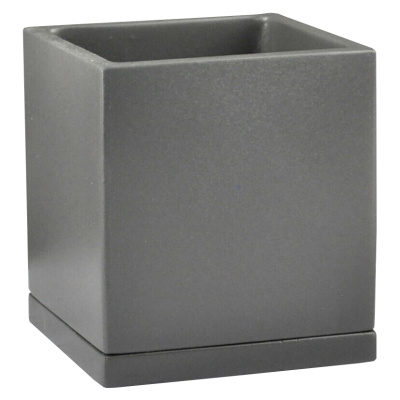 Горшок керамический Кубик, графит, 12х12х13 см