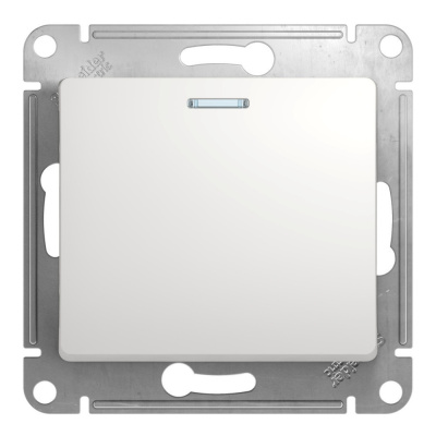 Выключатель Schneider Electric, Glossa, 1 клавишный, с подсветкой, белый