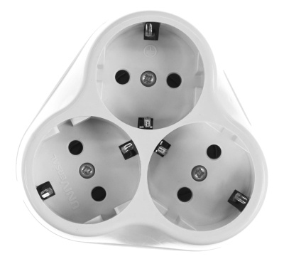 Тройник 3 гнезда, с заземлением, круглый, белый АК303 UNIVersal ETM9809005 купить в отделе магазина Экономстрой