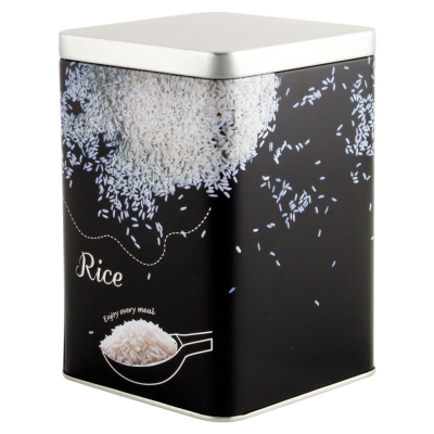 Банка с крышкой Mallony, металлическая, квадратная, дизайн Рис, 1000 мл купить в отделе магазина Экономстрой